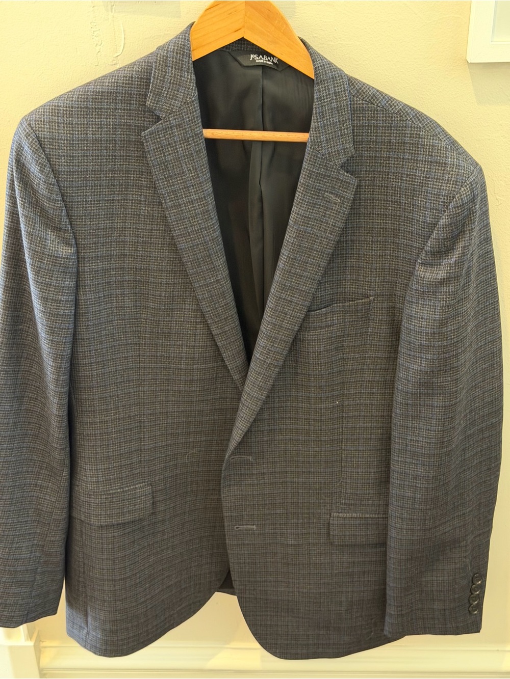 Jos. A. Bank Blue-Gray Checked Men's Sport Coat 44L